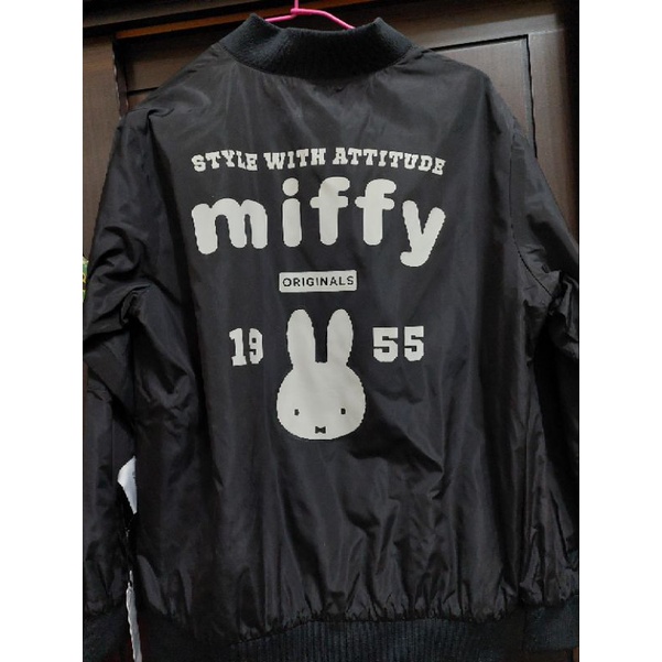 全新2% two percent miffy 米菲兔黑色雙面穿風衣外套s號