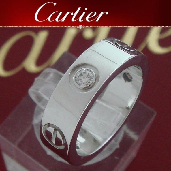 Cartier Love WG750 半鑽螺絲 戒指