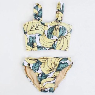 現貨/Bikini香蕉印花比基尼性感陽光兩截式泳衣有XL