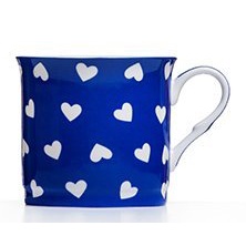 點點蘑菇屋{馬克杯}英國ROYAL DUKE藍色愛心骨瓷馬克杯 骨瓷杯 水杯 奶茶杯 台灣現貨