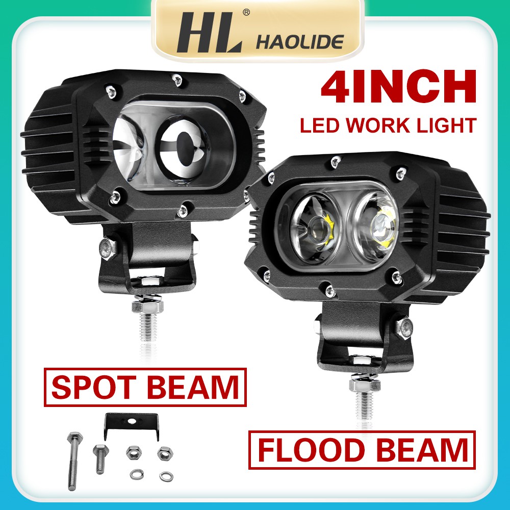 Hl 4 英寸 96W LED 駕駛霧燈泛光燈射燈 LED 工作燈條超亮適用於摩托車越野卡車 ATV SUV UTV