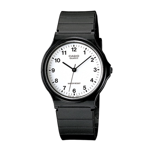 CASIO卡西歐｜超輕圓形數字錶-白面黑數字 (MQ-24-7BLDF)手錶
