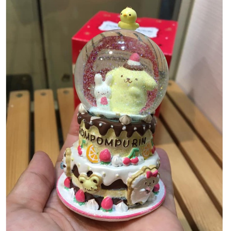 阿虎會社【D - 905】正版 三麗鷗 布丁狗 pompom 2018 蛋糕造型 擺飾 雪球 水晶球 公仔 雪花球 現貨