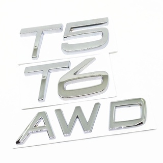 沃爾沃 XC60 XC90 S60 S80 S60L V40 V60 的 3D 銀色金屬 T5 T6 AWD 標誌徽章徽