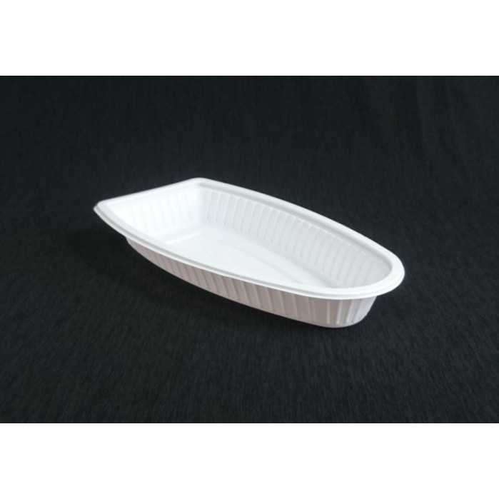 100組【0304 白色魚盤 1800 可蒸可微波 】塑膠盤 白色盤子 年菜盒 年菜鍋 年菜盤 雞湯碗 魚翅碗