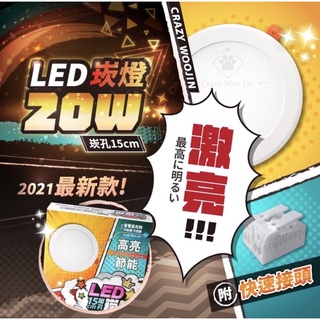 20W崁燈 LED崁燈 開孔15公分15cm 附快速接頭 全電壓