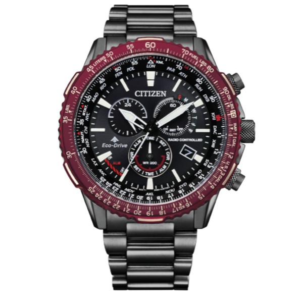 CITIZEN 星辰錶 CB5009-55E PROMASTER 時尚經典光動能電波對時腕表 / 黑面 45.9mm