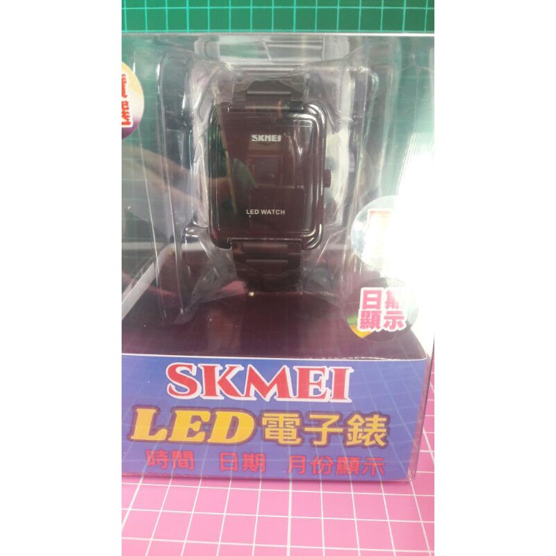 現貨 夾娃娃機商品 SKMEI LED方形電子錶（黑）