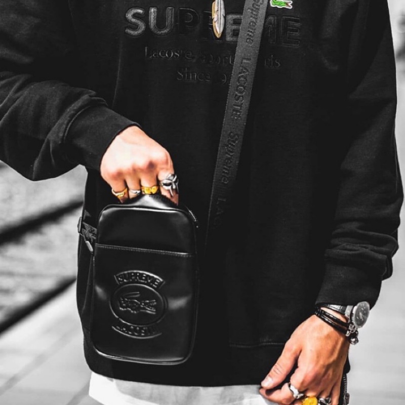 Supreme x Lacoste shoulder bag 黑 肩包