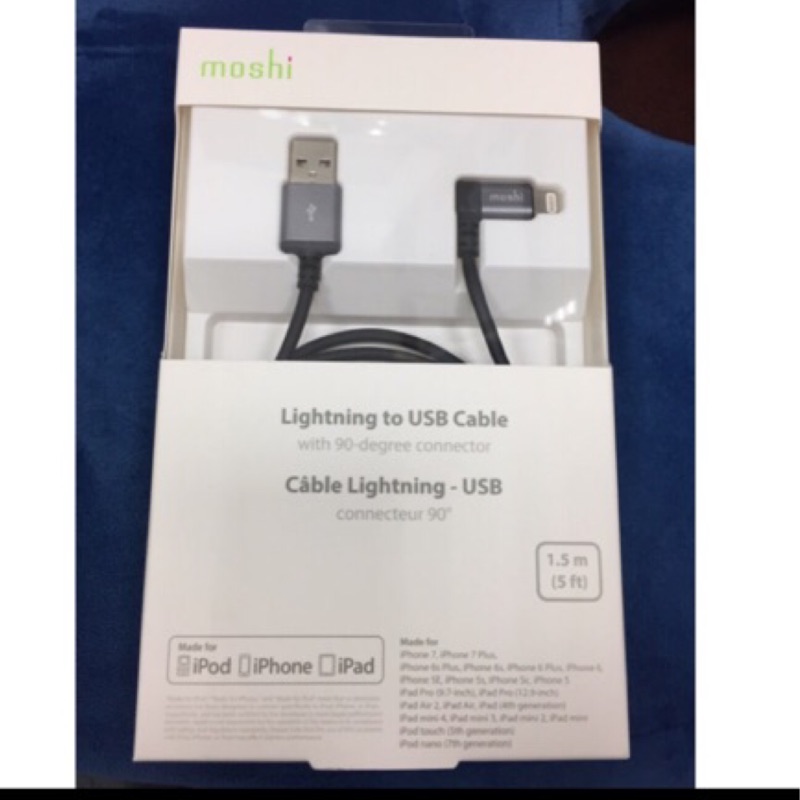 Moshi 90°彎頭 Lightning to USB 傳輸線 5ft (1.5 m)