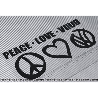 【小韻車材】VW GTI PEACE LOVE VDUB 貼紙 車貼 汽車改裝 JDM 福斯 賓士