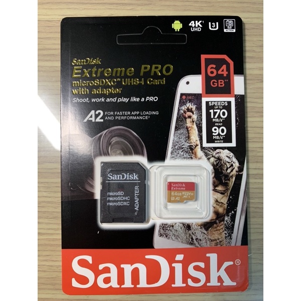 SanDisk microSDHC 記憶卡 64G Extreme microSD U3 4K