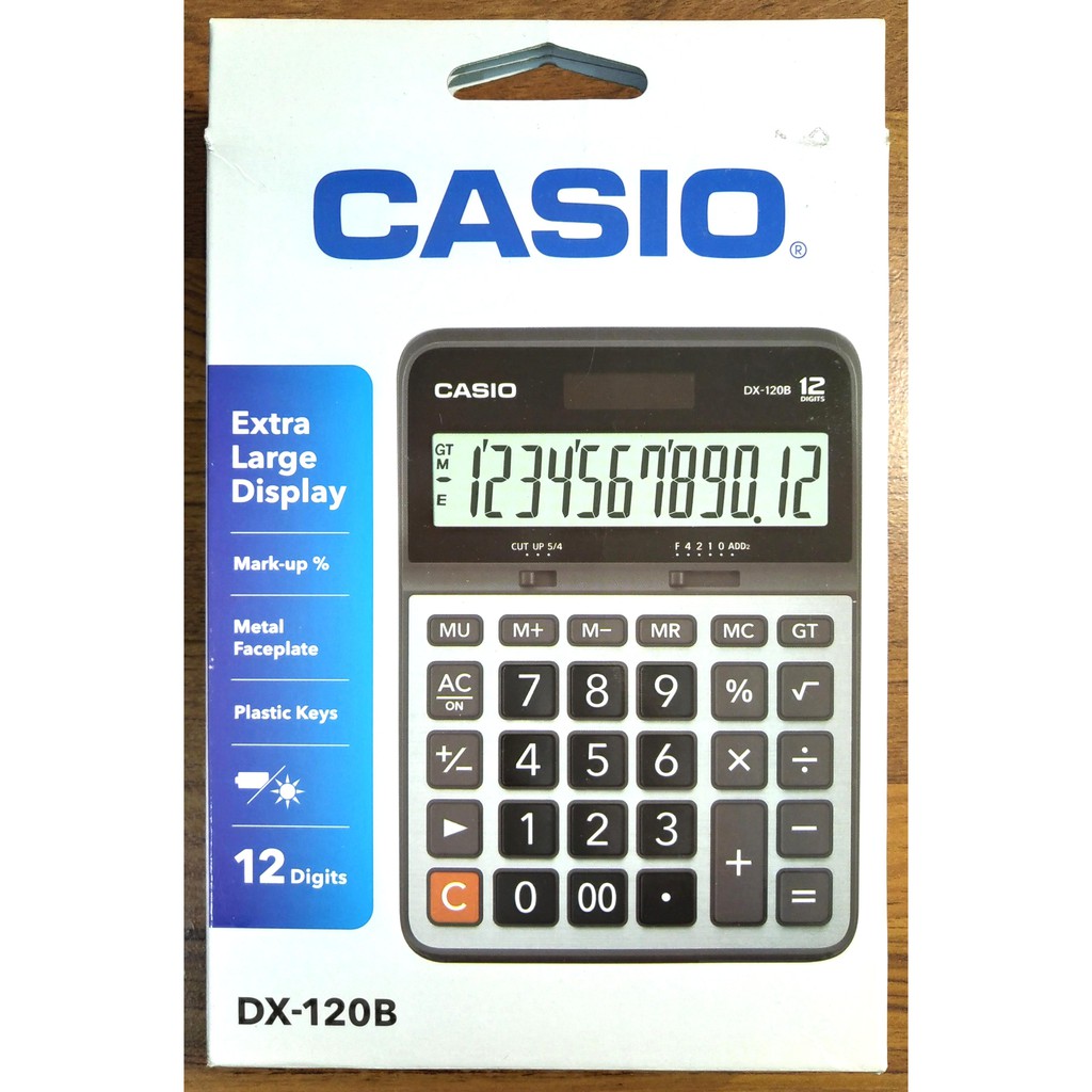 [ 懷特小舖 ] CASIO 卡西歐計算機 商務用計算機 12位數計算機 雙電源計算機 金屬面板計算機 DX-120B