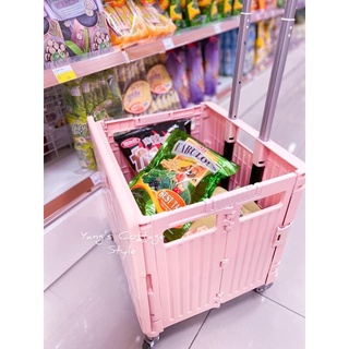 ｛現貨 附發票｝ 購物車 輕巧折疊四輪拉桿購物車 菜籃 置物箱 推車 寵物車 生活用品 居家裝飾 大容量 鄉村風 公主風