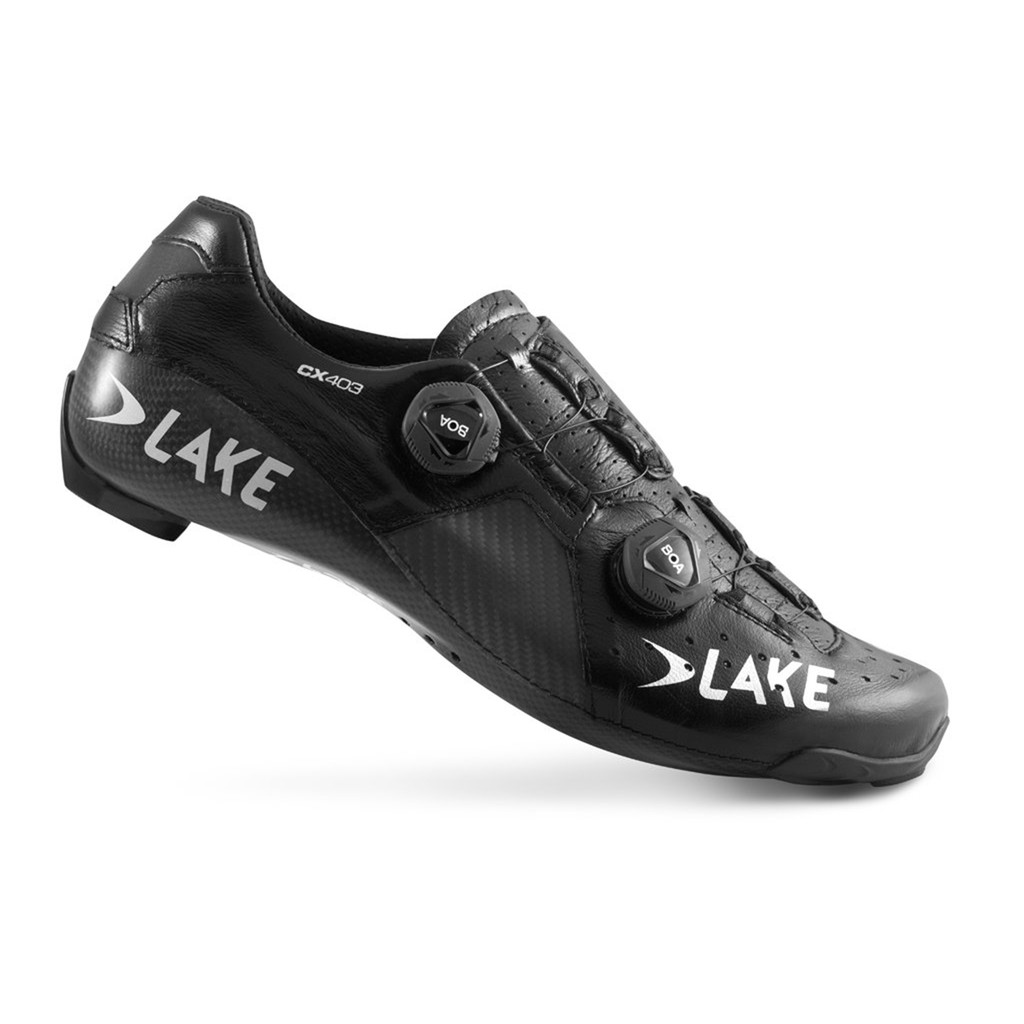 [SIMNA BIKE] LAKE CX403系列頂級碳纖全熱塑公路卡鞋 - 黑色｜全客製鞋面顏色，4孔底版也可客製