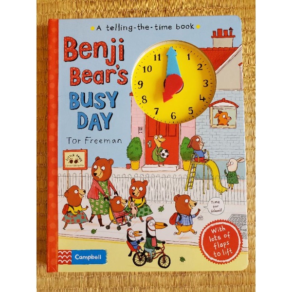 絕版 benji bear's busy day 二手 翻翻書 時鐘書 厚頁書