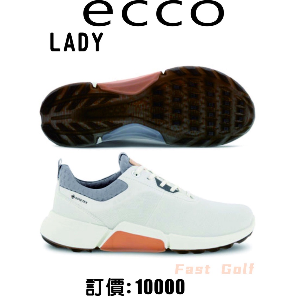 飛仕特高爾夫ecco 女鞋 (無釘) Biom Hybrid 4 #108203-59021 ,白/灰 無釘鞋