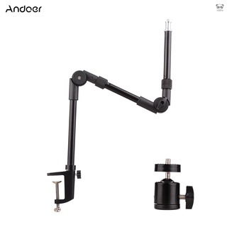 andoer st-01 萬向調節支架 承重3kg 配球頭小雲臺 桌面夾 適配補光燈 環形燈 網路攝像頭等【tomo】