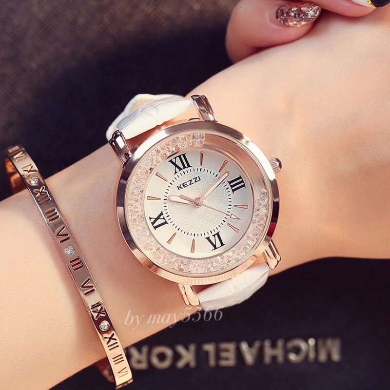 正品💢香港品牌 🇰🇷韓國賣翻了！休閒時尚滑鑽 水鑽皮帶腕錶/手錶/女錶（限時優惠價，價錢隨時調整回來，快搶購！）