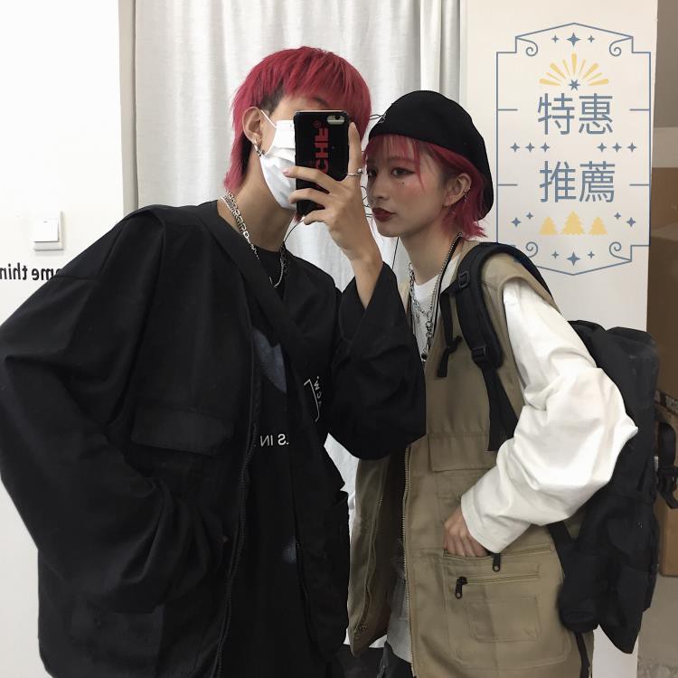 New Boy古着定制19ss韩国日系复古口袋工装马甲背心外套男女款 699 蝦皮購物