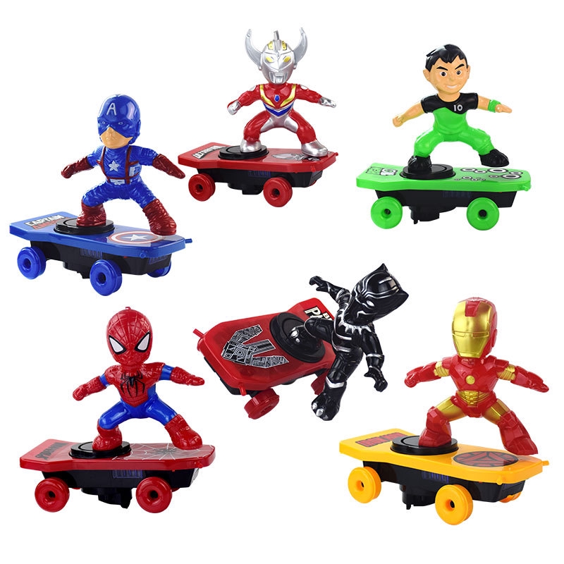 蜘蛛俠特技滑板車電動萬向旋轉翻滾音樂燈光兒童卡通玩具