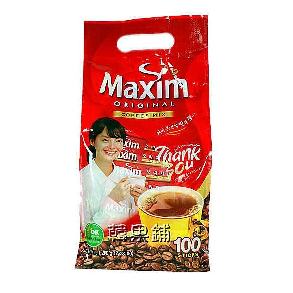 韓國第一品牌國民咖啡MAXIM咖啡-紅色原味(超大經濟包12G/100包 小璇