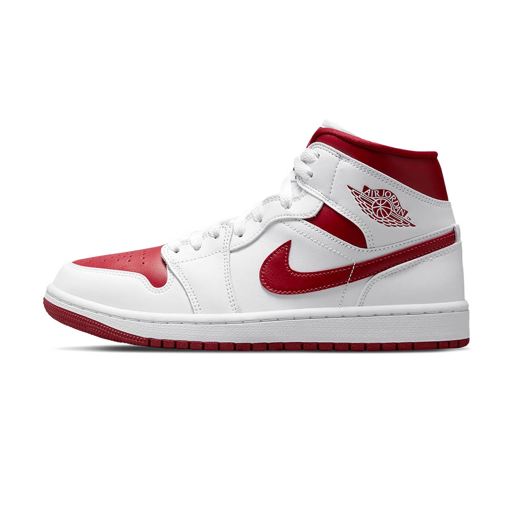 Nike Jordan 1 Mid Reverse Chicago 女 白紅 高筒 休閒鞋 BQ6472-161