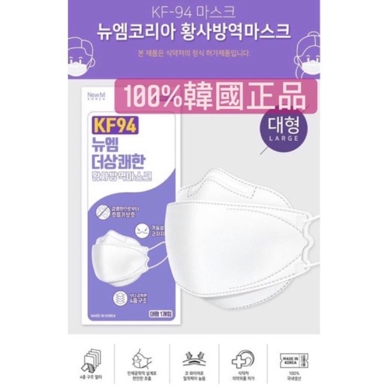 轉賣Kloset 100%韓國製四層防護力 KF94口罩