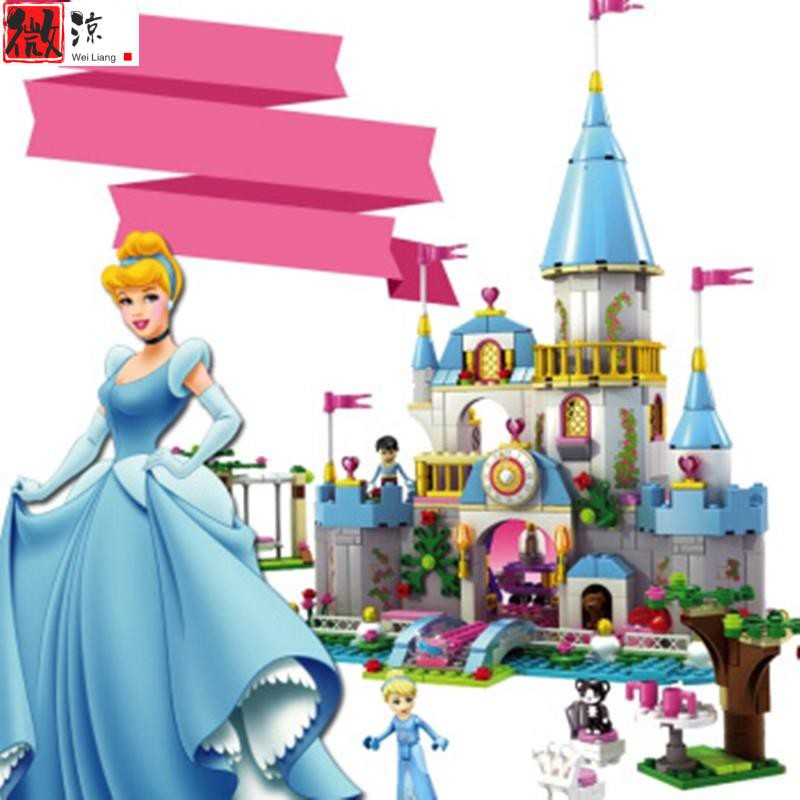 《微涼精品店》JG305 浪漫城堡 灰姑娘城堡 公主 王子 房子 別墅 女孩生日禮物 相容樂高 少女心組裝玩具