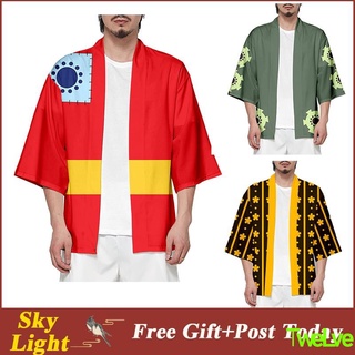 【臺灣發貨】海賊王日本動漫男士披風女士男女通用上衣和服襯衫酷街頭裝萬聖節角色扮演服裝禮物