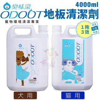 ✨橘貓MISO✨ODOUT臭味滾 地板清潔劑4000ml 犬用/貓用 一拖三效 寵物除臭 環境清潔好幫