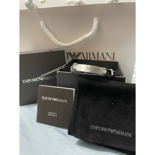 🔥現貨正品最低價🔥Emporio Armani 阿曼尼手環 飾品 黑色皮革編織手環 皮革 手鍊 男士手環 送禮 男生