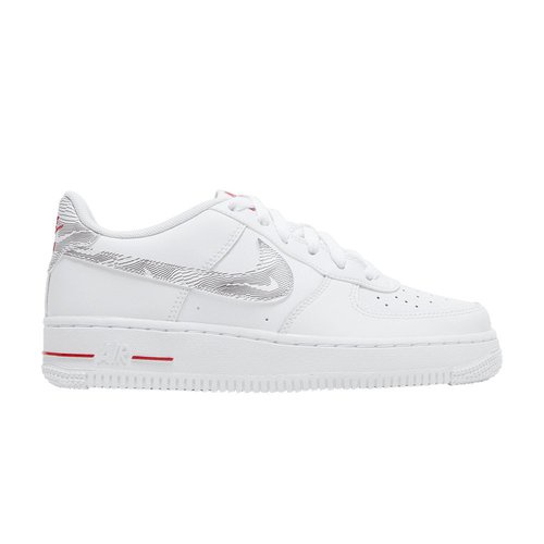 海外限定  NIKE AIR FORCE 1 GS 白紅白灰像素 AF1 鞋【DJ4625-100】