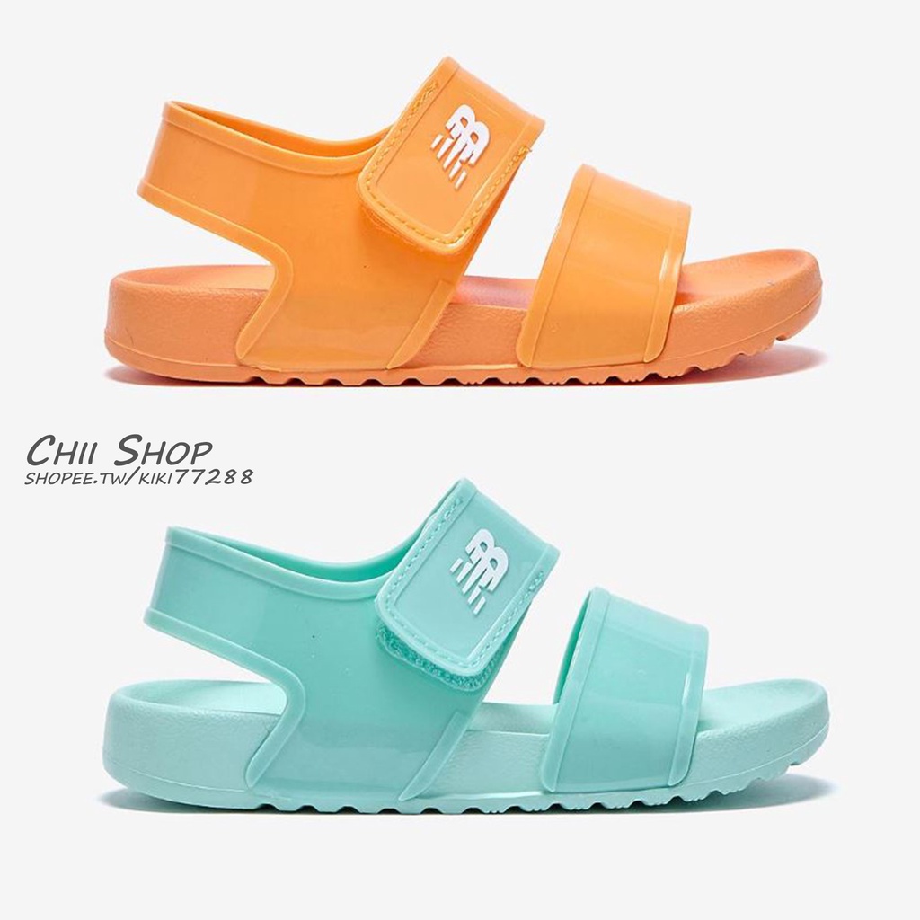 【CHII】韓國 New Balance kids 童鞋 魔鬼氈 果凍涼鞋 橘子色 薄荷綠