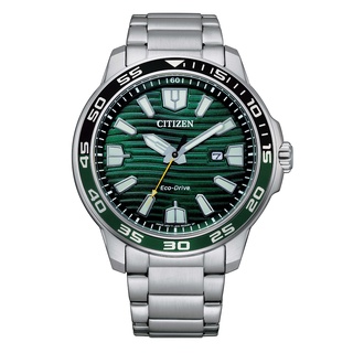 【大新竹鐘錶】CITIZEN 星辰 光動能 漸層綠 運動款腕錶 AW1526-89X