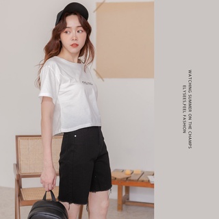 MUMU【P62451】歐美風窄管抽鬚五分褲-S號 彈力抽鬚 牛仔褲 五分褲 歐美風 毛邊抽鬚 直筒 中性 女裝