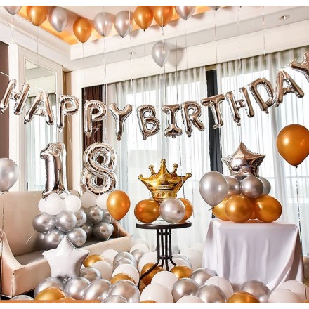 【台灣現貨】金色成年禮 氣球套餐 慶生派對 氣球佈置 網美風 DIY 生日佈置 生日派對 氣球套餐 氣球派對