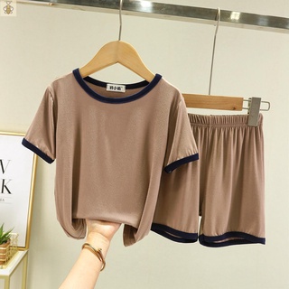 小蜜蜂童裝 男童睡衣 居家服兒童莫代爾家居服套裝男女童春夏男孩寶寶短袖短褲薄款睡衣兩件套