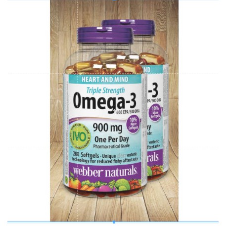 【現貨】加拿大 Webber Naturals omega3魚油  900mg X 200顆&amp;120顆