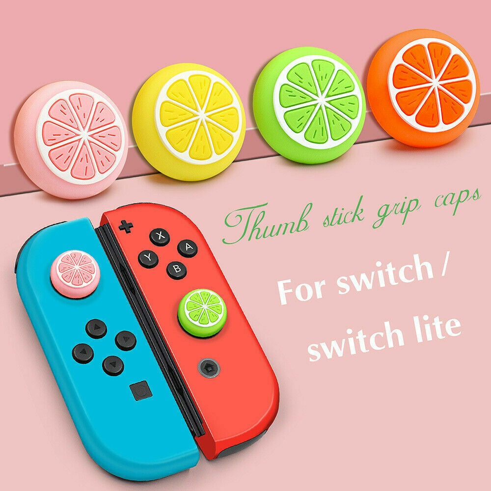 1 個可愛的檸檬拇指握把帽模擬搖桿蓋操縱桿蓋軟矽膠套與 Nintendo Switch, Nintendo Switch