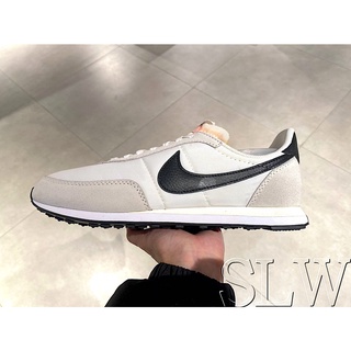 『 SLW 』DH1349-100 男 NIKE WAFFLE TRAINER 2 白黑 麂皮 尼龍 復古 休閒運動鞋