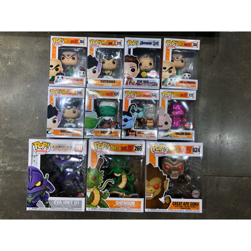 FUNKO POP 七龍珠 鋼鐵人 福音戰士 天津飯餃子 界王阿布 初號機 魔人普烏電鍍 漂浮比克 神龍 大猿 悟天克斯