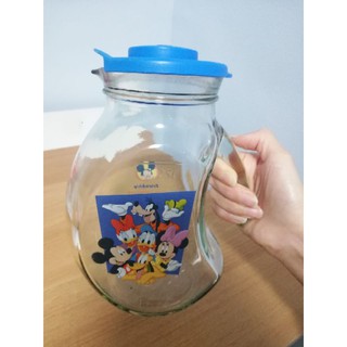 ［近全新現貨✔️免運✔️］ 正版 迪士尼 米奇 米妮 玻璃 水壺 水瓶 有蓋水壺 周邊 冷水壺 保溫瓶 盆栽 玻璃瓶