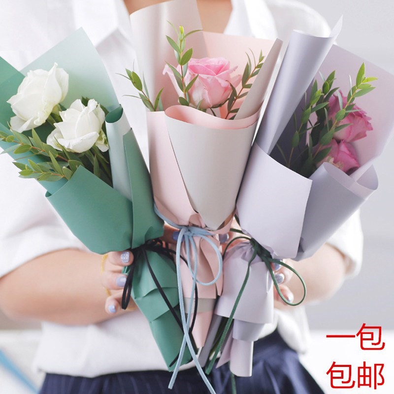 限时打折 新款包裝紙材料雙面雙色紙韓式花束包裝紙防水包花紙 蝦皮購物