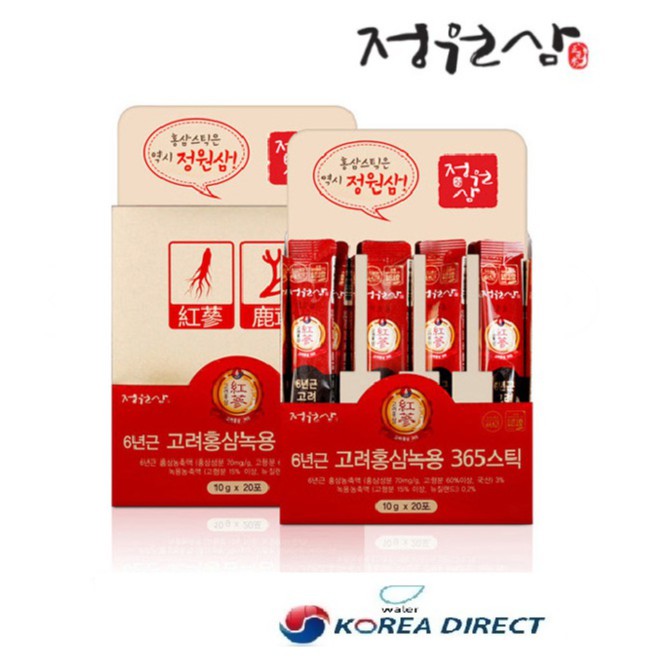 韓國正元蔘 6年根高麗鹿茸紅蔘濃縮液10g x 20包*2盒