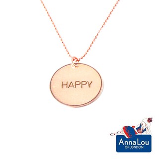 Anna Lou OF LONDON 倫敦品牌 優雅字墜 玫瑰金項鍊 Happy