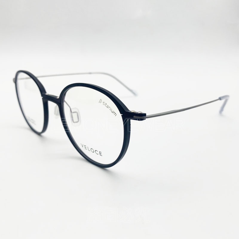 💎 極致輕時尚 💎[檸檬眼鏡] VELOCE VCX003 B25 高透度質感塑鋼與鈦金屬的結合 僅10克重量 墨黑色