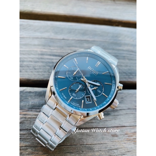 Hugo Boss_德式競速計時腕錶-三眼X刻度藍面_2022新款_實體門市_廣告熱賣款（預購款)