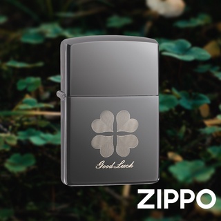 ZIPPO 黑冰幸運草防風打火機 美國設計 官方正版 現貨 禮物 送禮 刻字 客製化 終身保固 49120