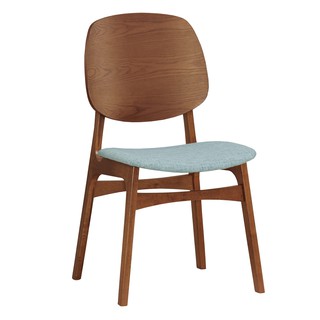 Boden-魯斯胡桃色藍布實木餐椅/單椅